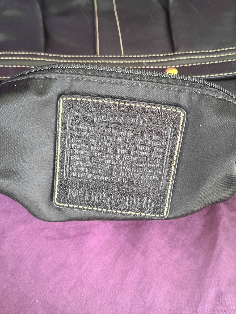 Coach Black Leather Hamptons Bag - Picture 5 of 7